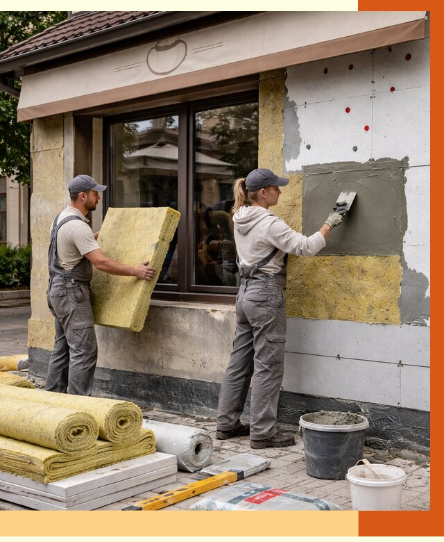 Утепление кафе в Новоуральске от 4287 руб/м2 — комплексно под ключ | ТепломастерНву